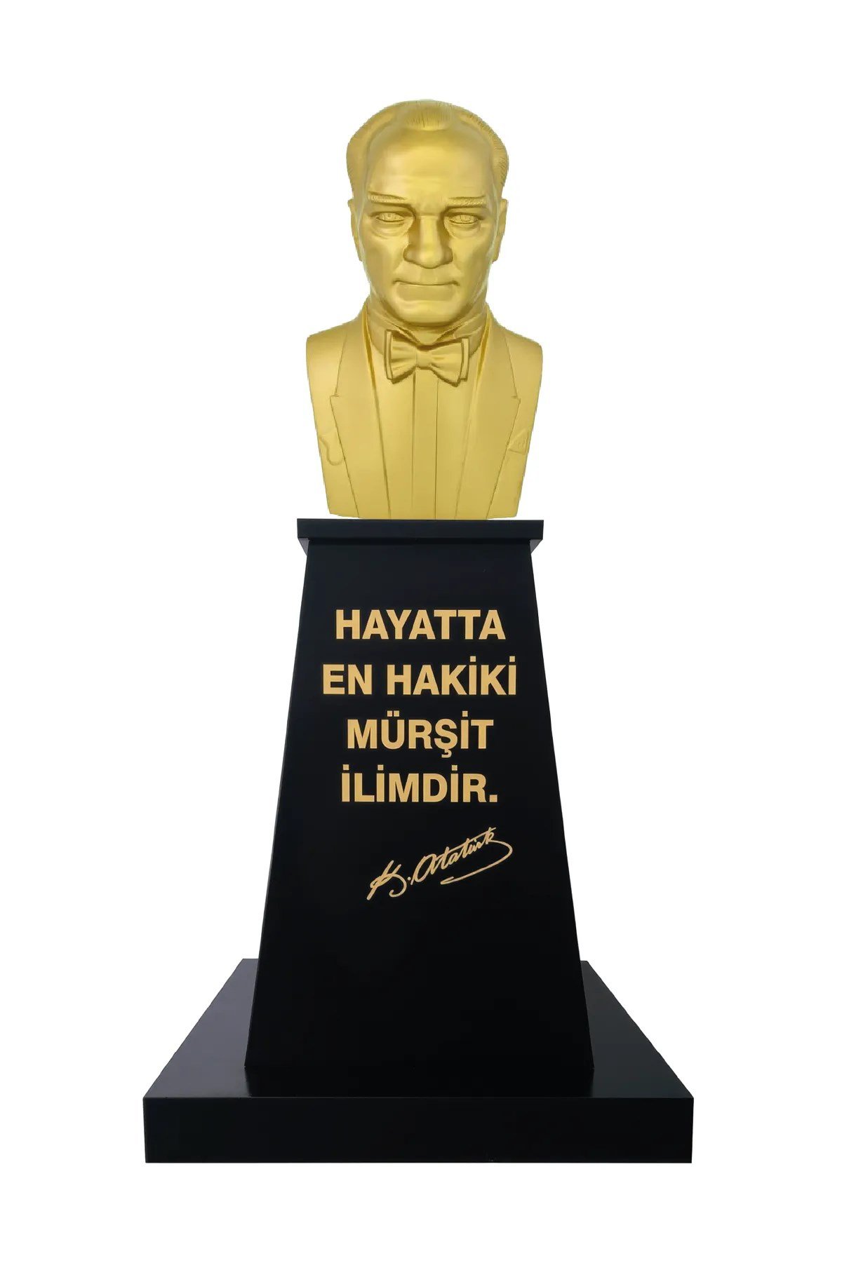 Atatürk Büstü (85cm Alüminyum)+ Kaide (120cm)+ Alt tabla Lise Modeli