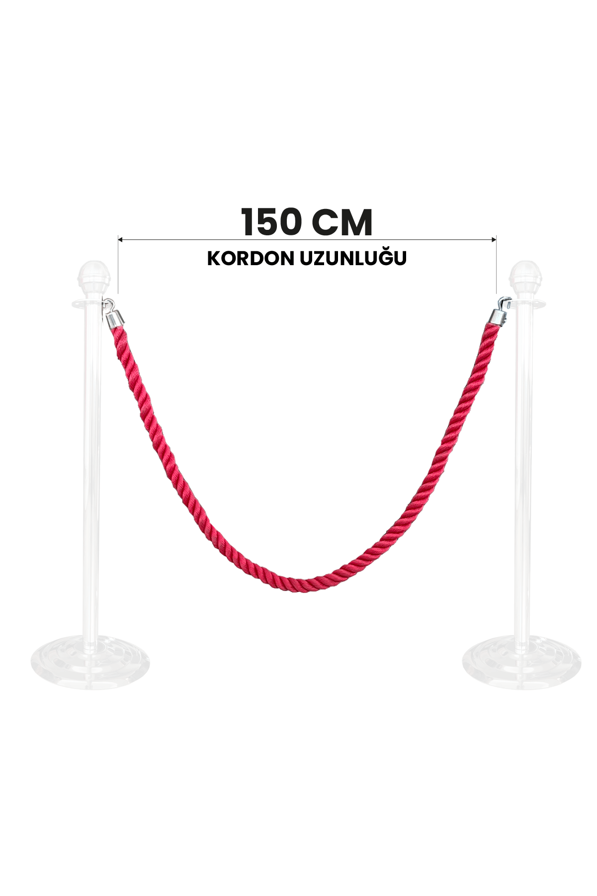 Protokol Bariyer Kordonu, Gümüş (1,5mt)
