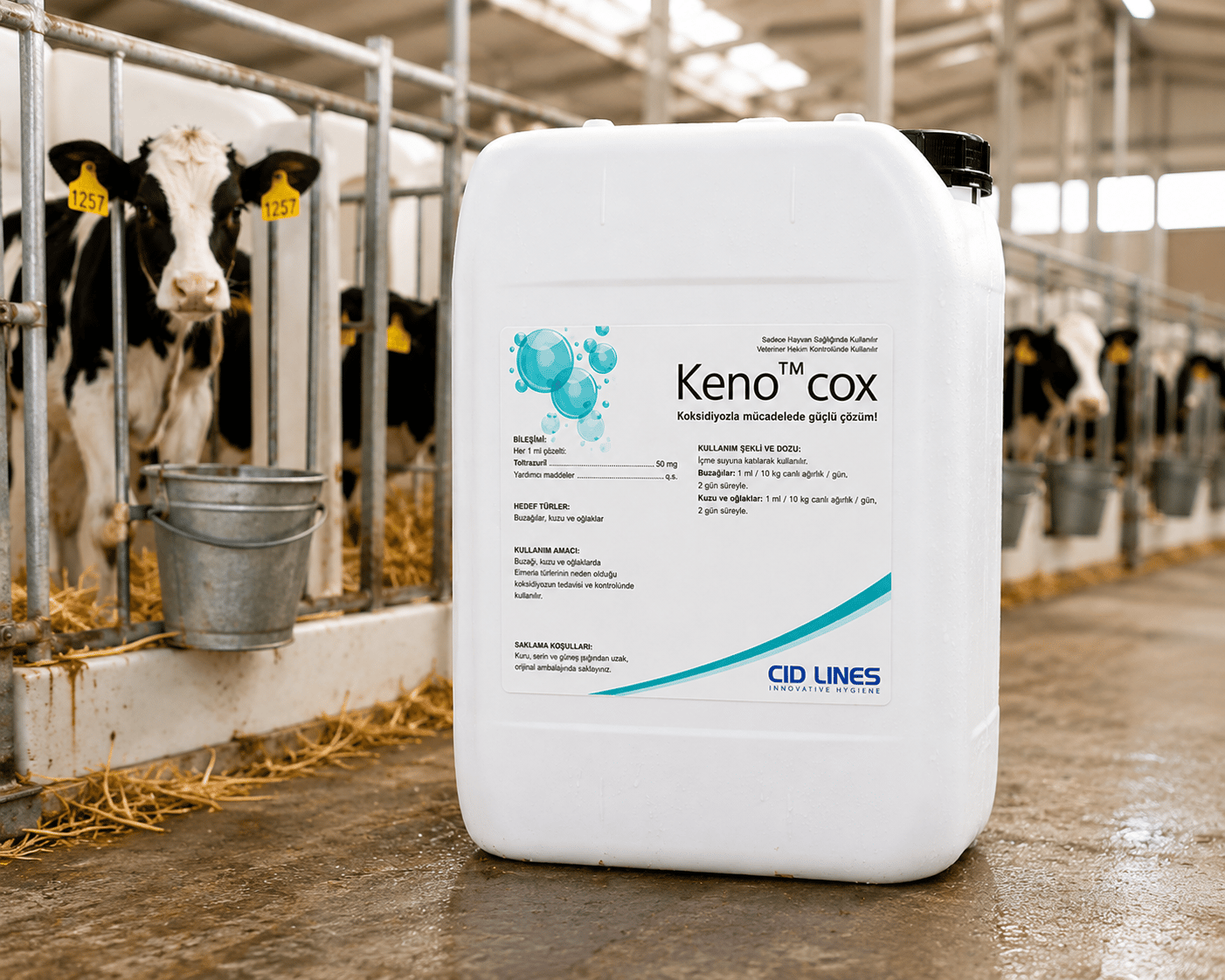 Keno™cox Buzağılık ve Ahır Dezenfektanı | Kriptosporidium ve Koksidiyoz | 10 L