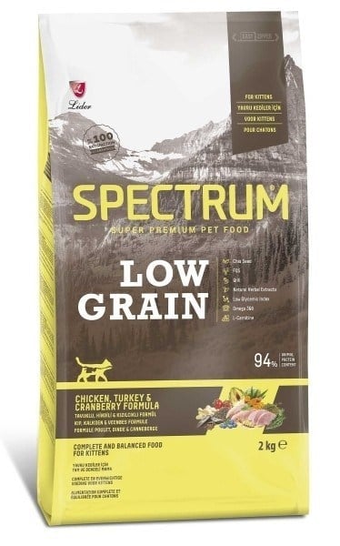  Spectrum Tavuklu Hindili ve Kızılcıklı Düşük Tahıllı Yavru Kedi Maması 2kg