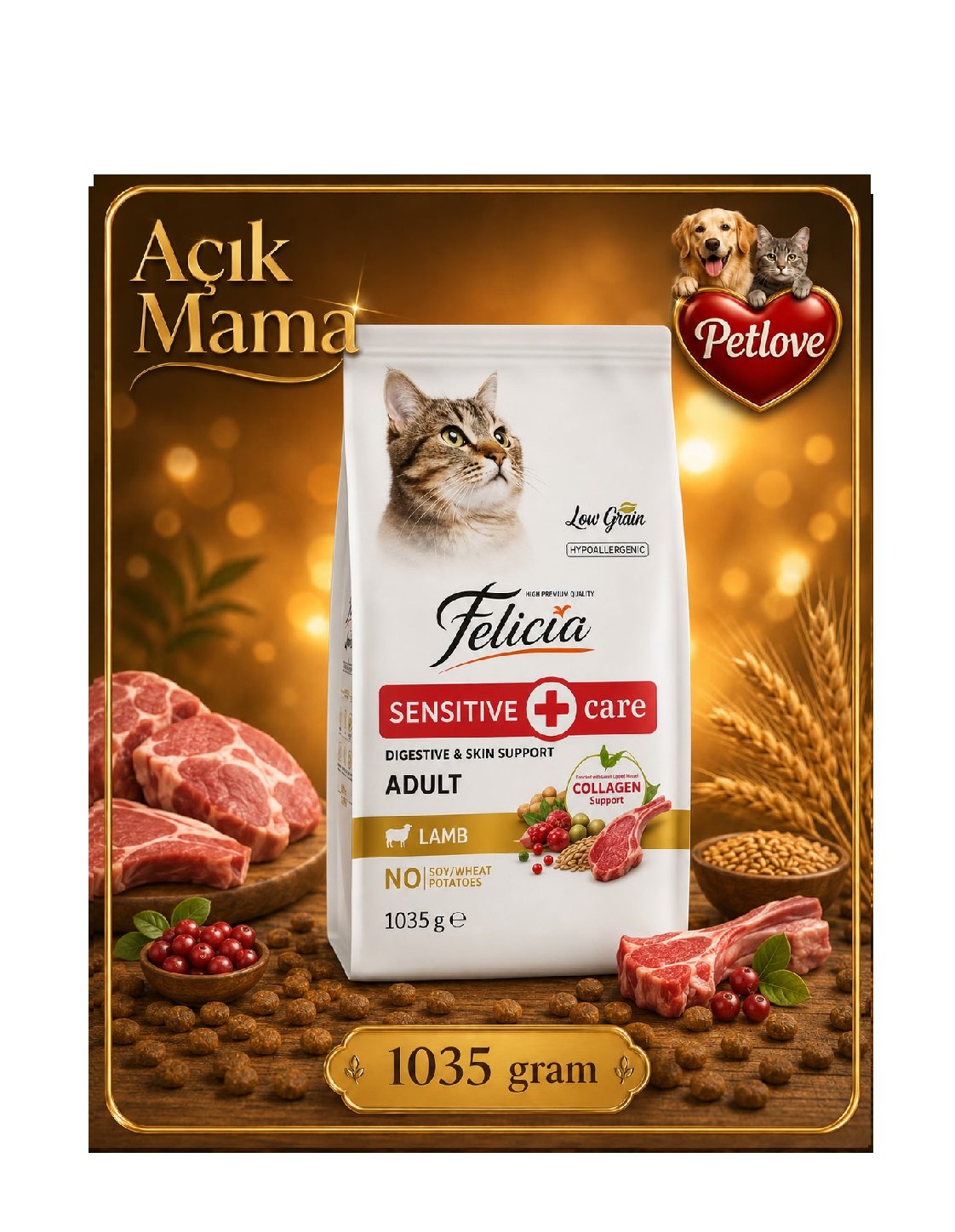 AÇIK Felicia Tavuk Kedi 1 KG