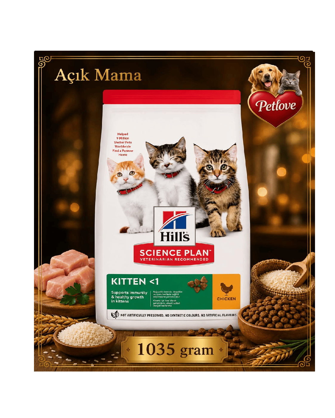 AÇIK King Kuzulu Kedi Maması 1 kg