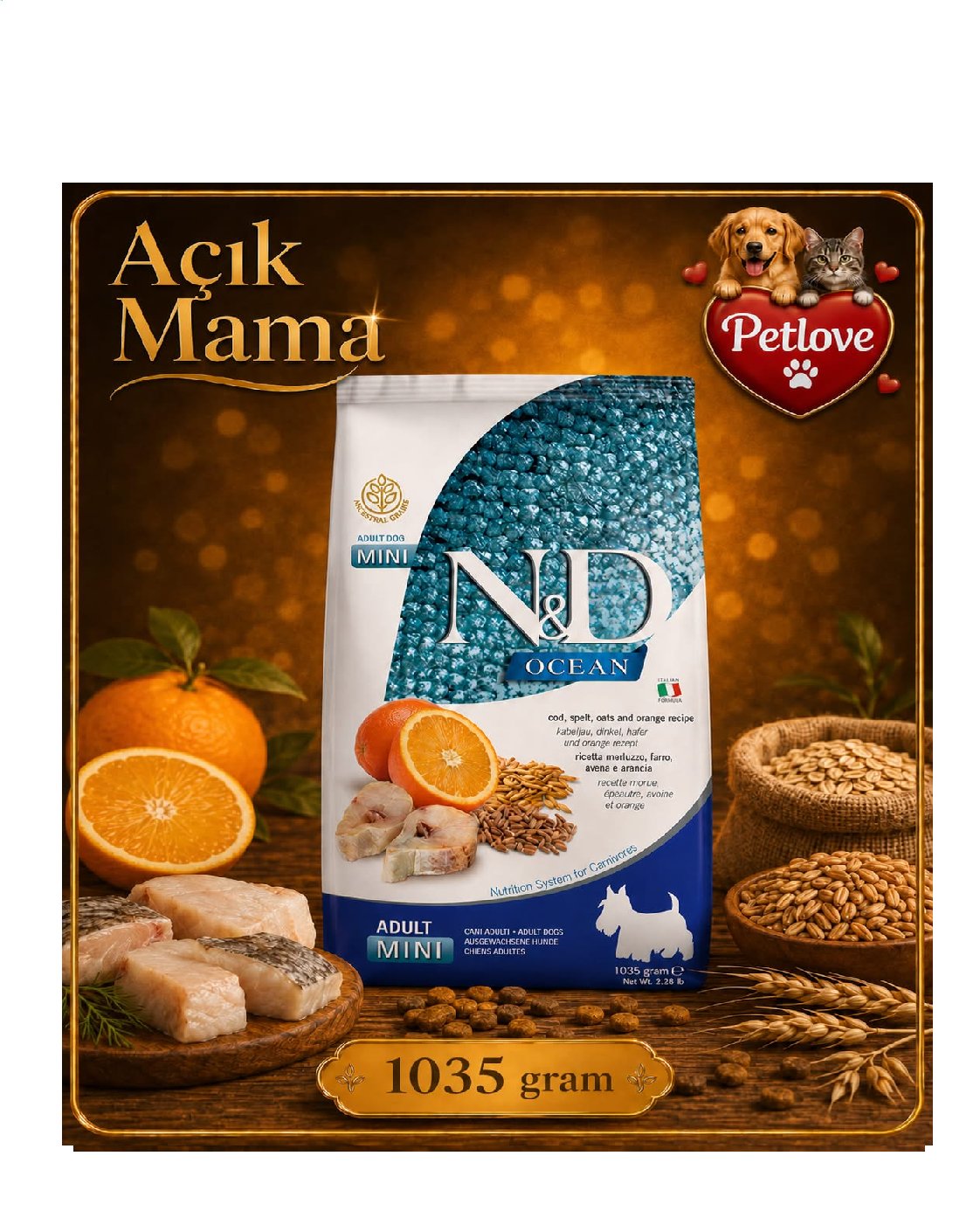 AÇIK N&D Mini Balık Yetişkin 1 KG
