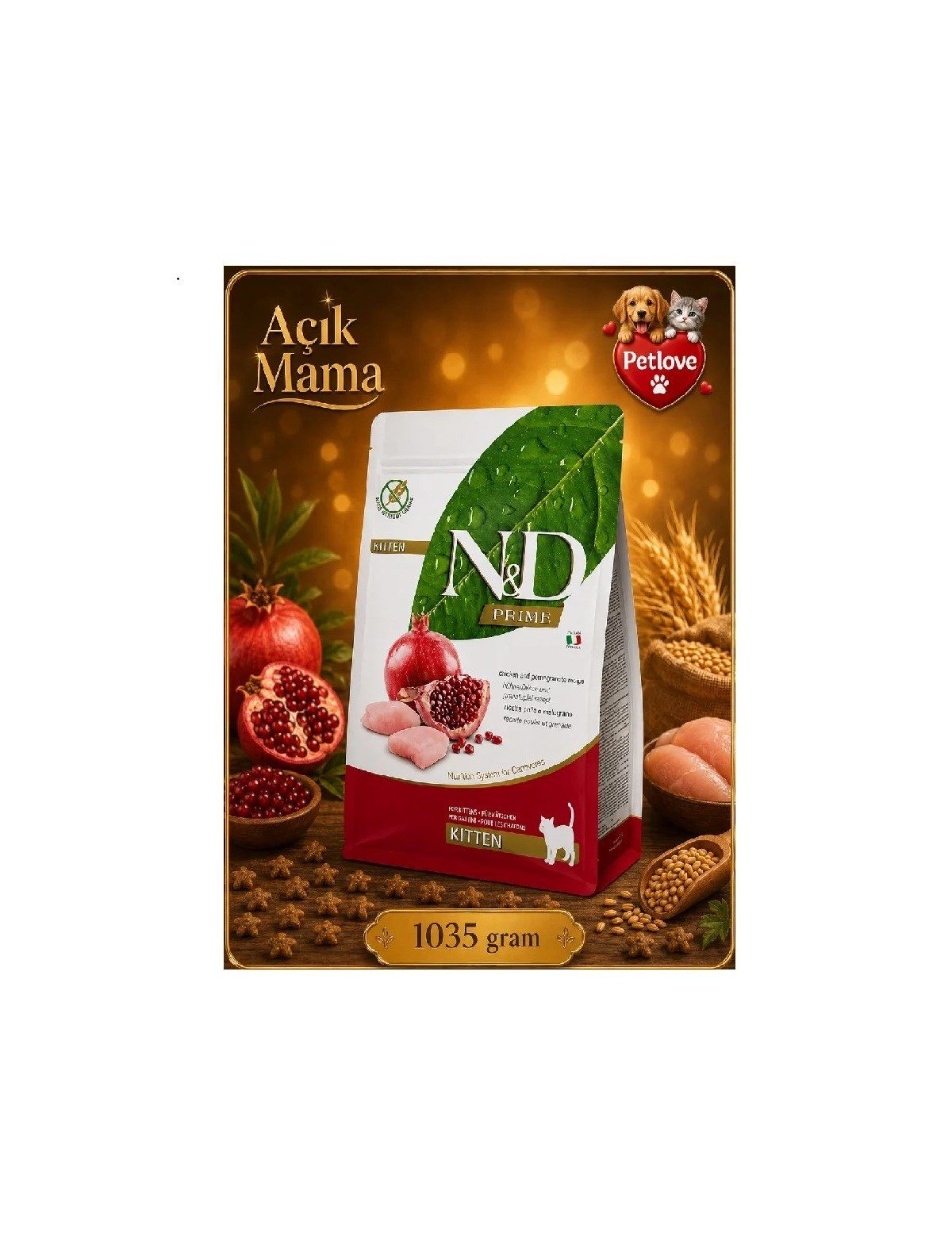 (AÇIK) N&D TAVUKLU YAVRU KEDİ KURU MAMASI   1 KG