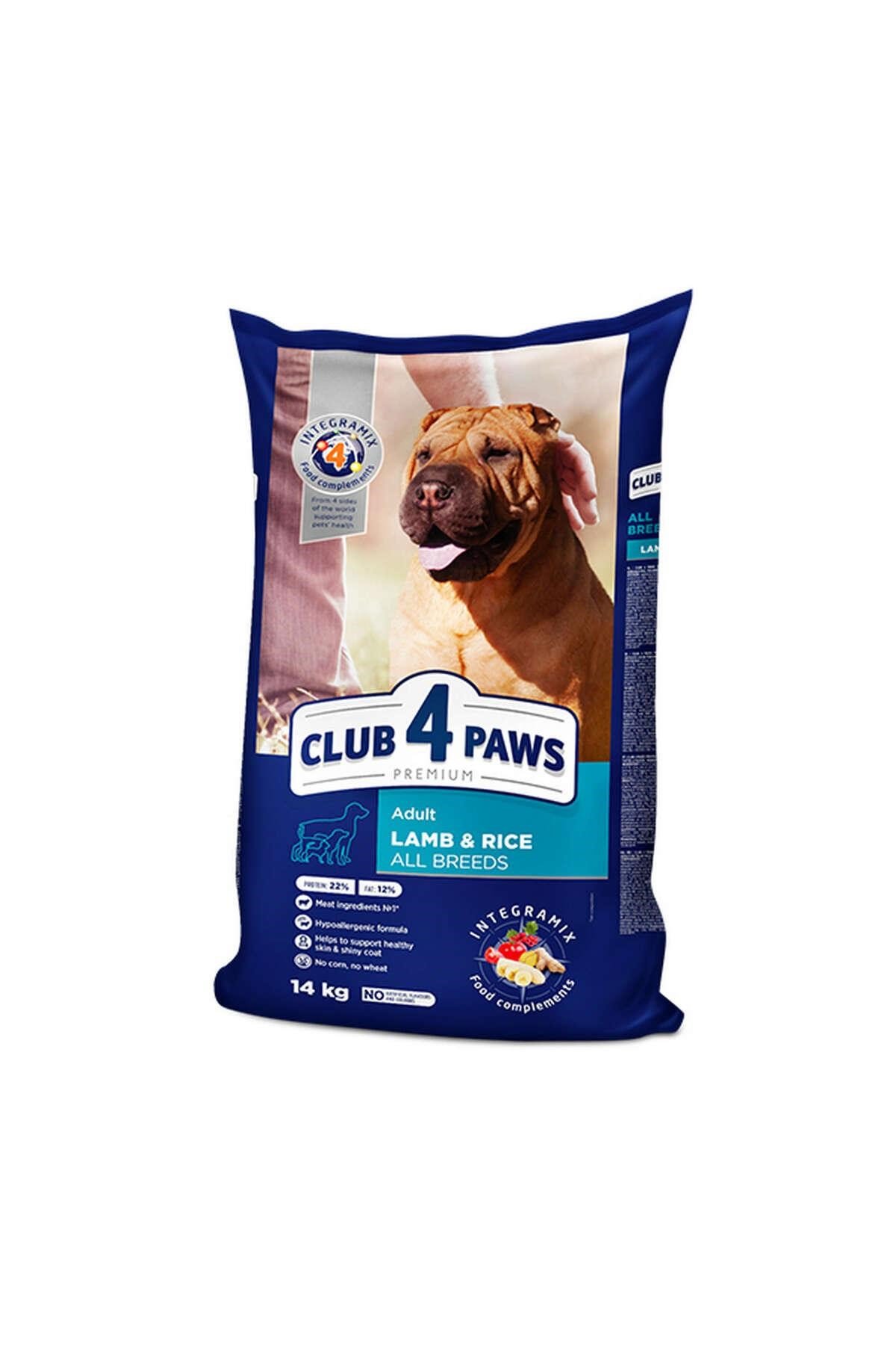 CLUB 4 PAWS  “KUZU ETLİ & PİRİNÇLİ” TÜM YETİŞKİN KÖPEKLER İÇİN KOMPLE KURU KÖPEK MAMASI 14 KG