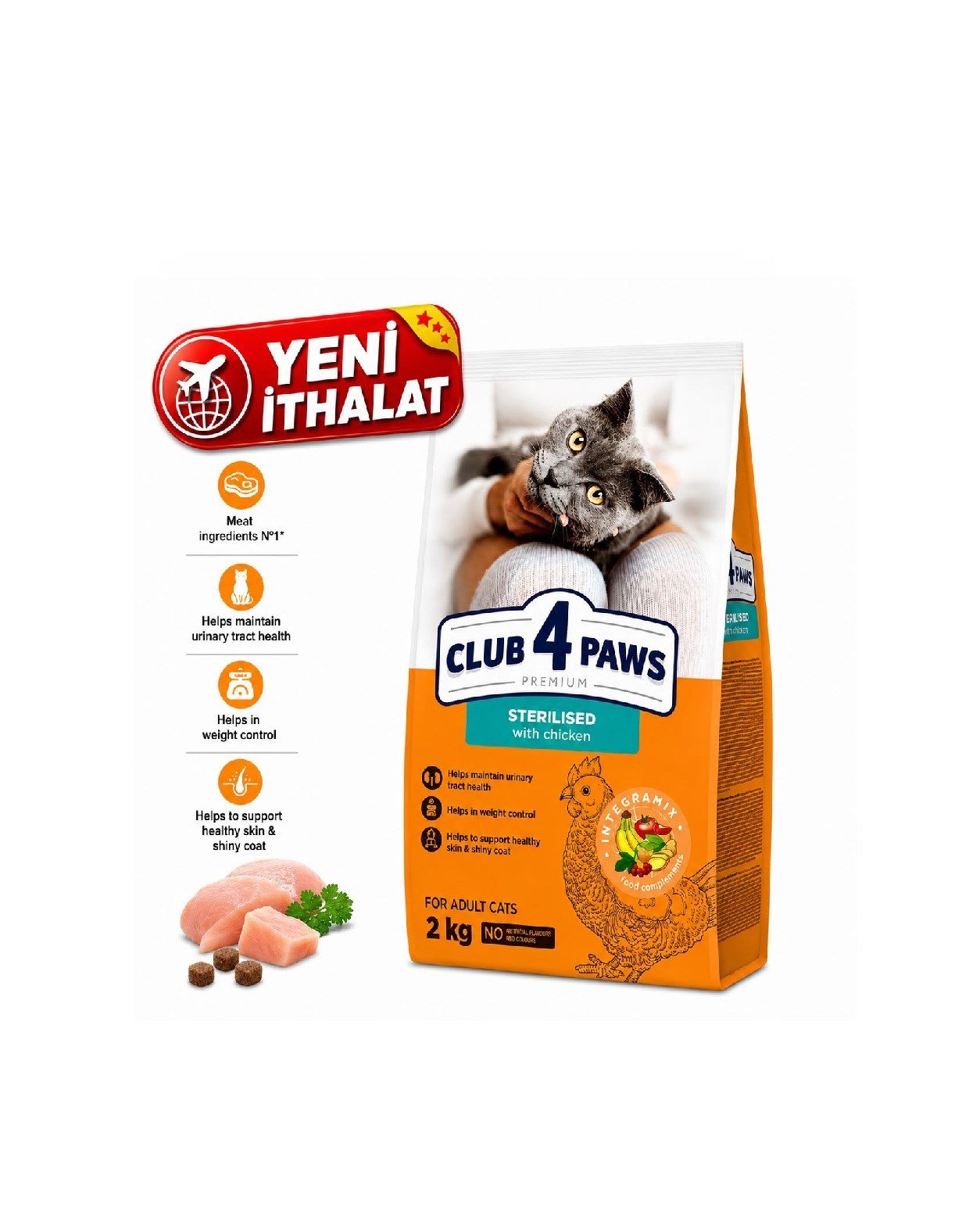 CLUB 4 PAWS PREMIUM TAVUK KISIR YETİŞKİN  KEDİ KURU MAMASI 900 GRAM