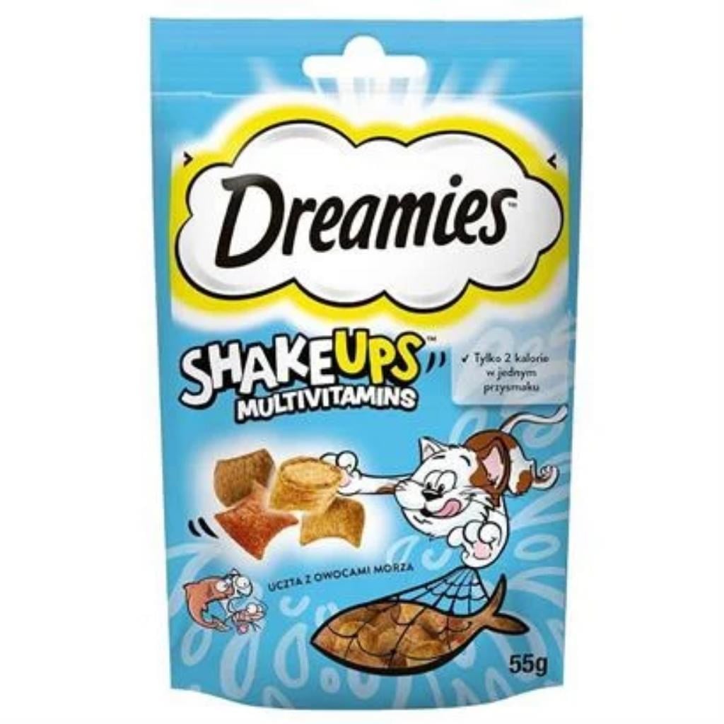 Dreamies ShakeUps Multivitaminli Deniz Ürünleri Kedi Ödül Maması 55 Gr