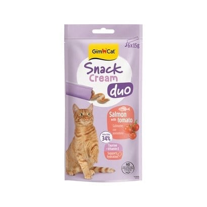 Gimcat Snack Cream Duo Somonlu & Domatesli Kedi Ödülü 6 X 15 Gr