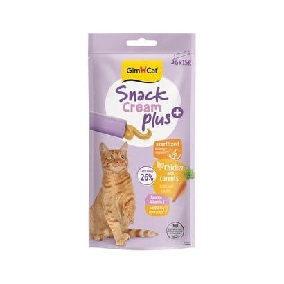Gimcat Snack Cream Sterilised Tavuklu & Havuçlu Kedi Ödülü 6 X 15 Gr
