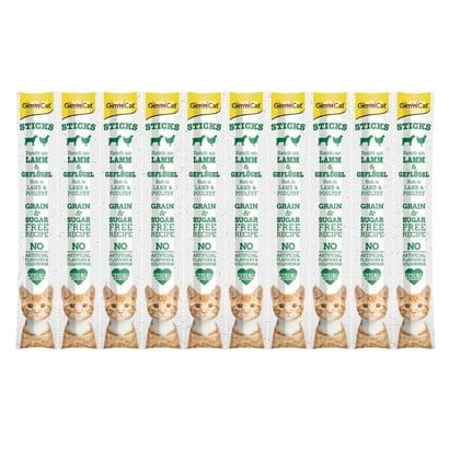 GimCat Sticks Kuzu etli Tavuklu Ödül Çubukları 10'Lu 50 Gr