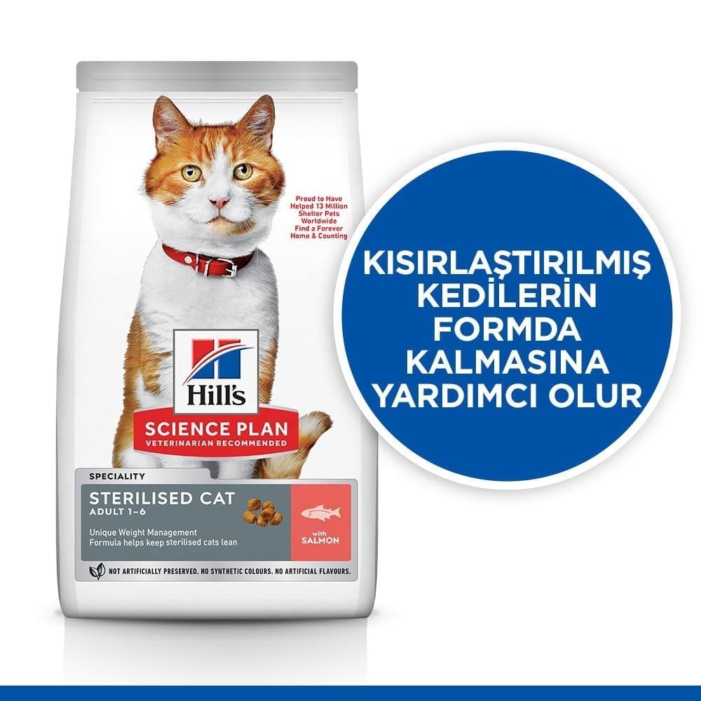 Hills Kısırlaştırılmış Somonlu Kedi Maması 15 Kg