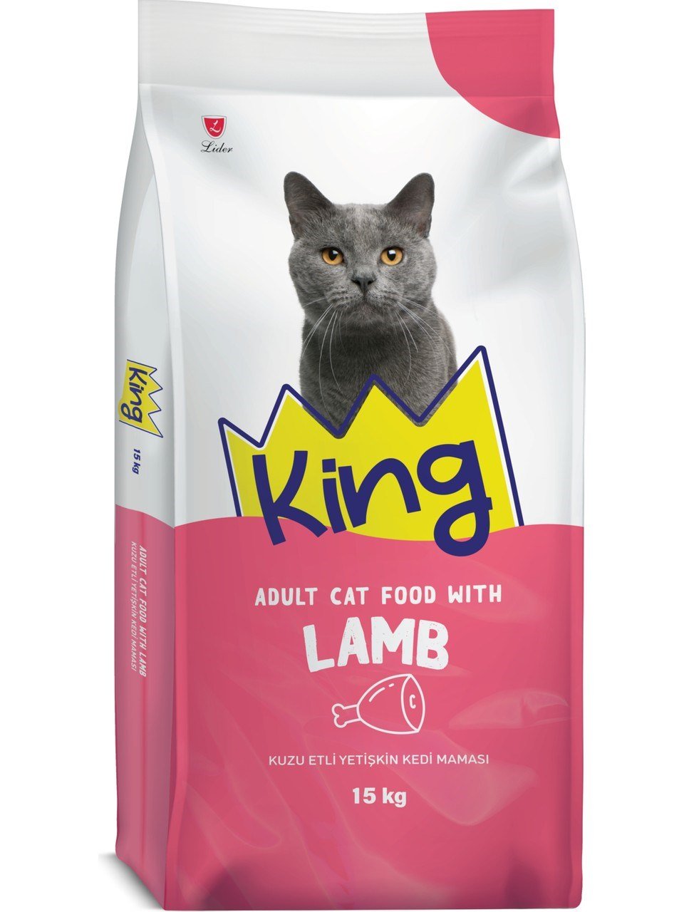 King Kuzu Etli Ve Pirinçli Yetişkin Kedi Maması 15 kg