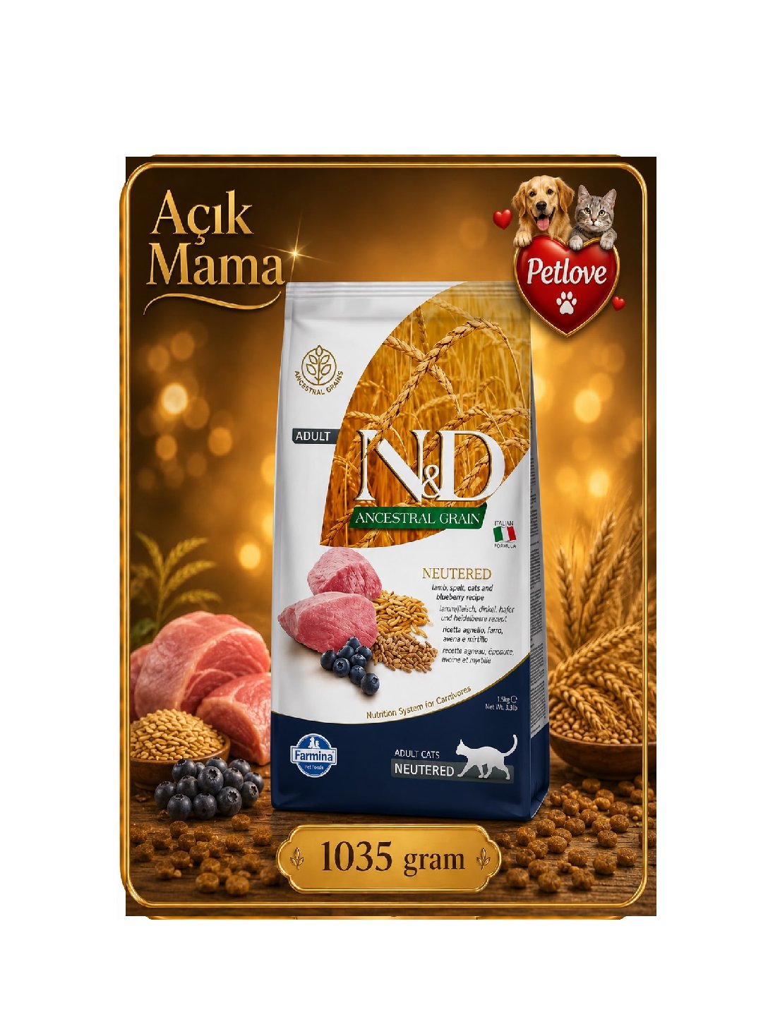 N&D Kuzu Kısır kedi 1KG