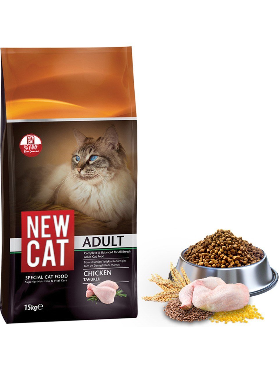 New Cat Tavuklu Yetişkin Kedi Maması 15 kg