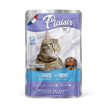 Plaısır Yetişkin Kedi Konservesi Alabalık ve Karidesli 100 Gr
