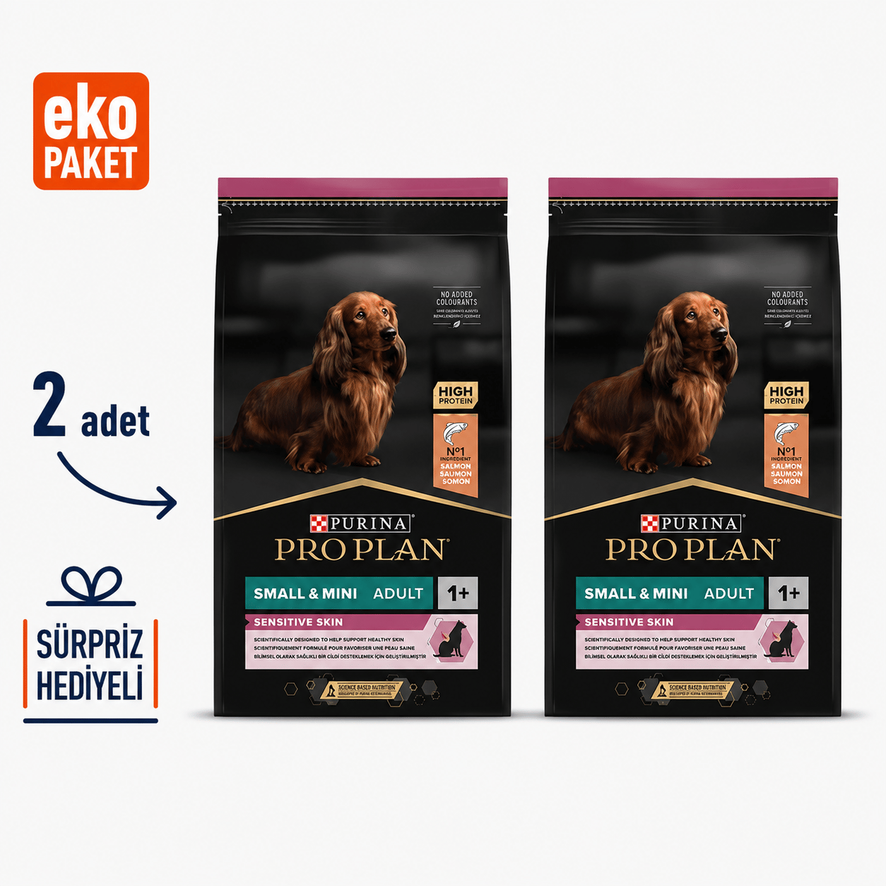 Pro Plan Sensitive Skin Somonlu Küçük Irk Yetişkin Köpek Maması 7kg X 2'li Eko Paket