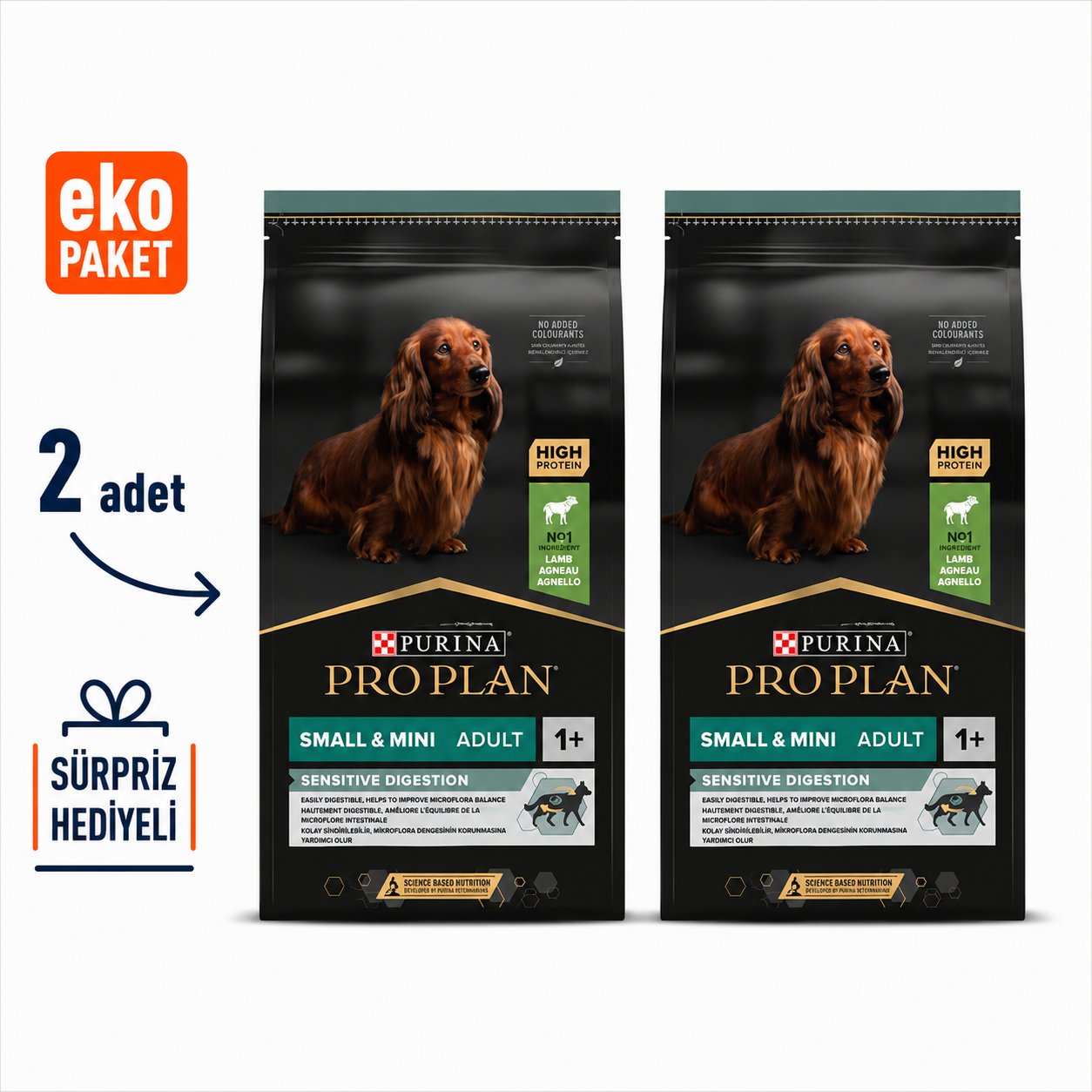 Pro Plan Small Mini Kuzu Etli Küçük Irk Yetişkin Köpek Maması 7kg X 2'li Eko Paket