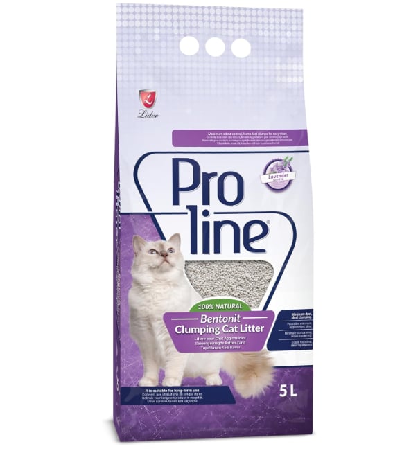 Proline Bentonit Doğal Topaklanan Lavanta Kokulu Kedi Kumu 5 Lt