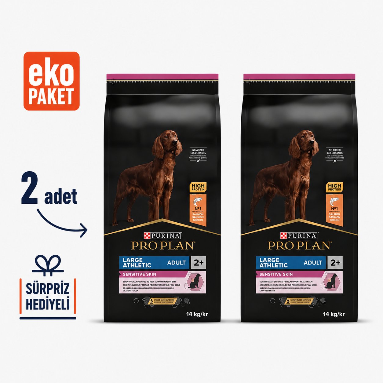 Proplan Hassas Büyük Irk Somonlu Yetişkin Köpek Maması 14 Kg X2' li Eko Paket