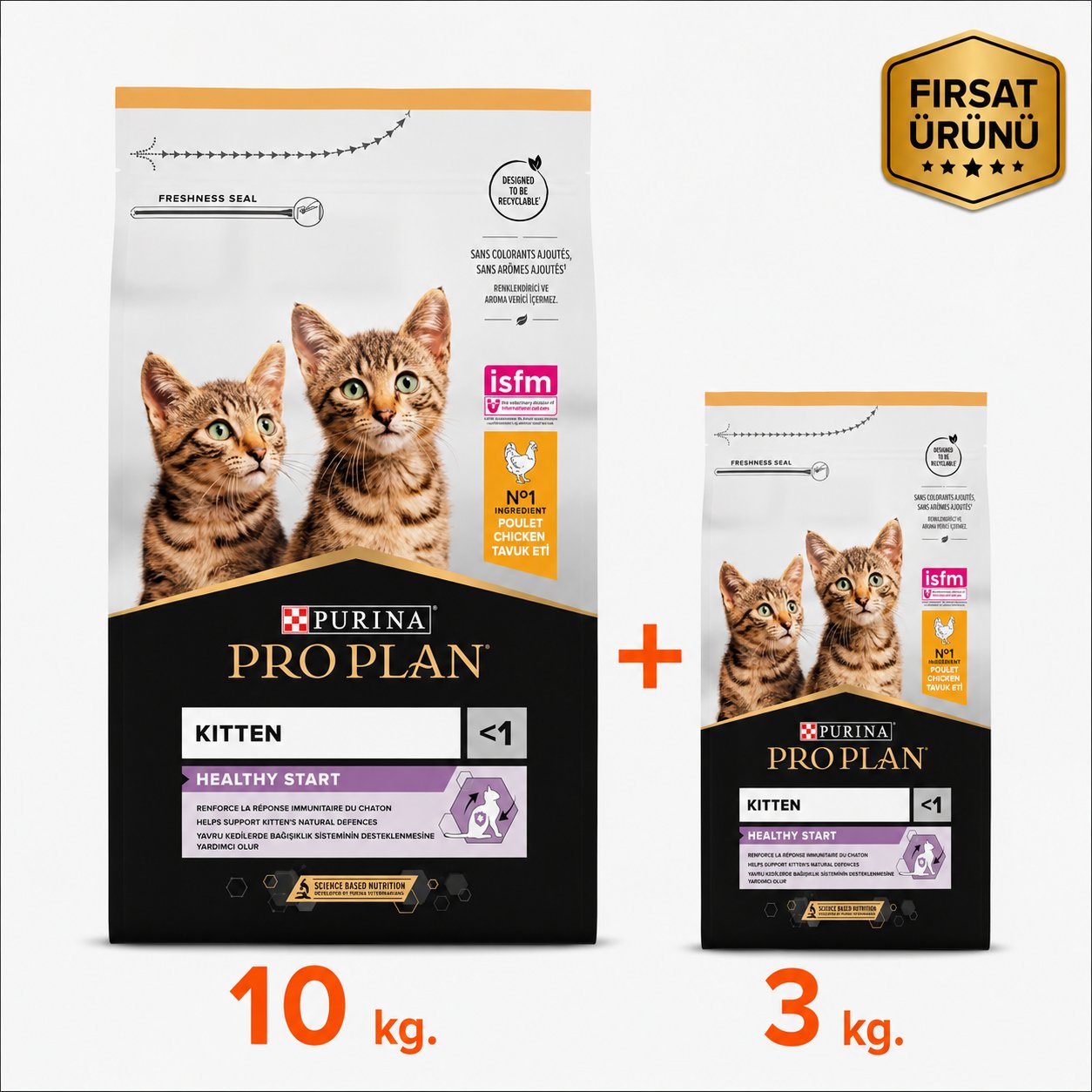 Proplan Kitten Yavru Kuru Kedi Maması 10 Kg + 3 Kg Fırsat Ürünü 