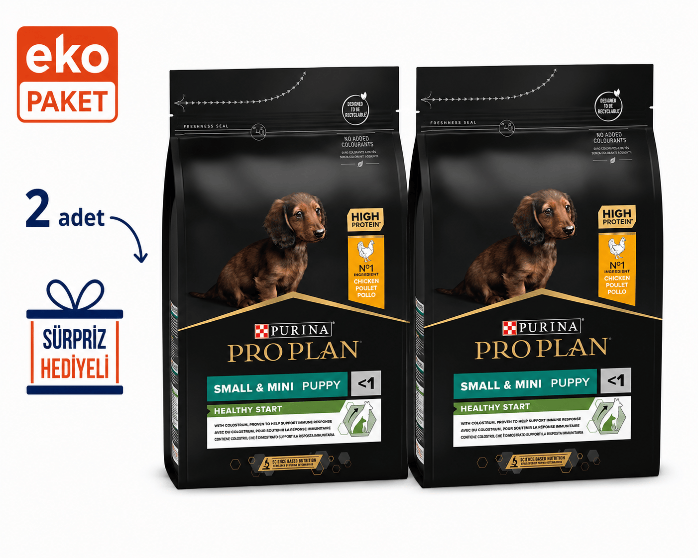 ProPlan Küçük Irk Tavuklu Yavru Kuru Köpek Maması 3 Kg X 2'li Eko Paket