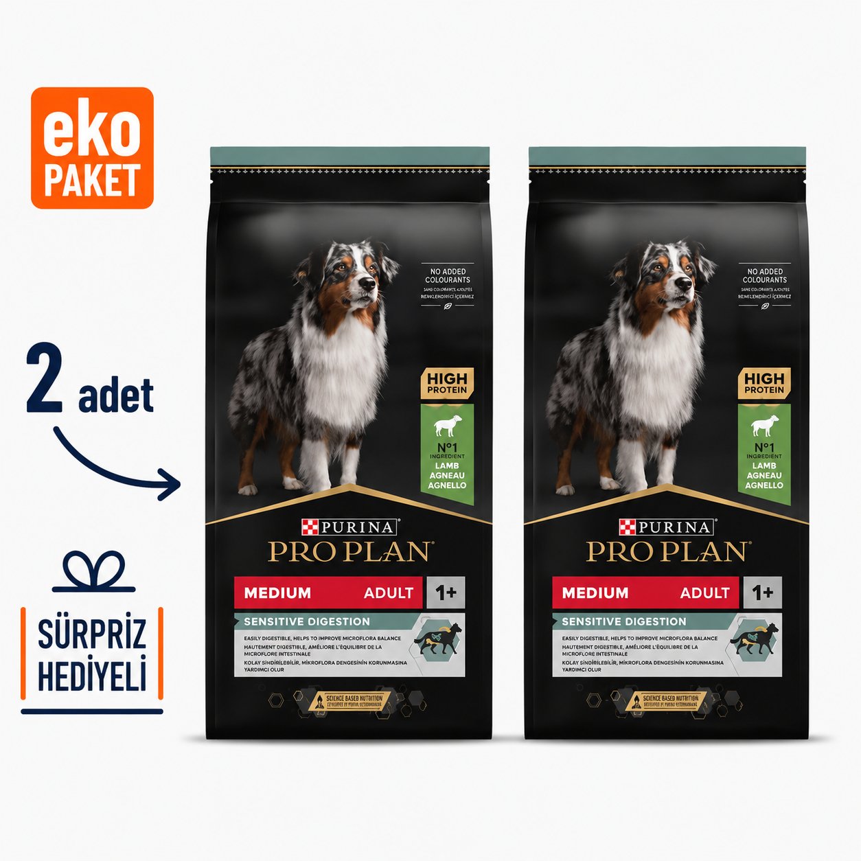 Proplan Sensitive Lamb Kuzulu Köpek Maması 10 Kg X 2'li Eko Paket