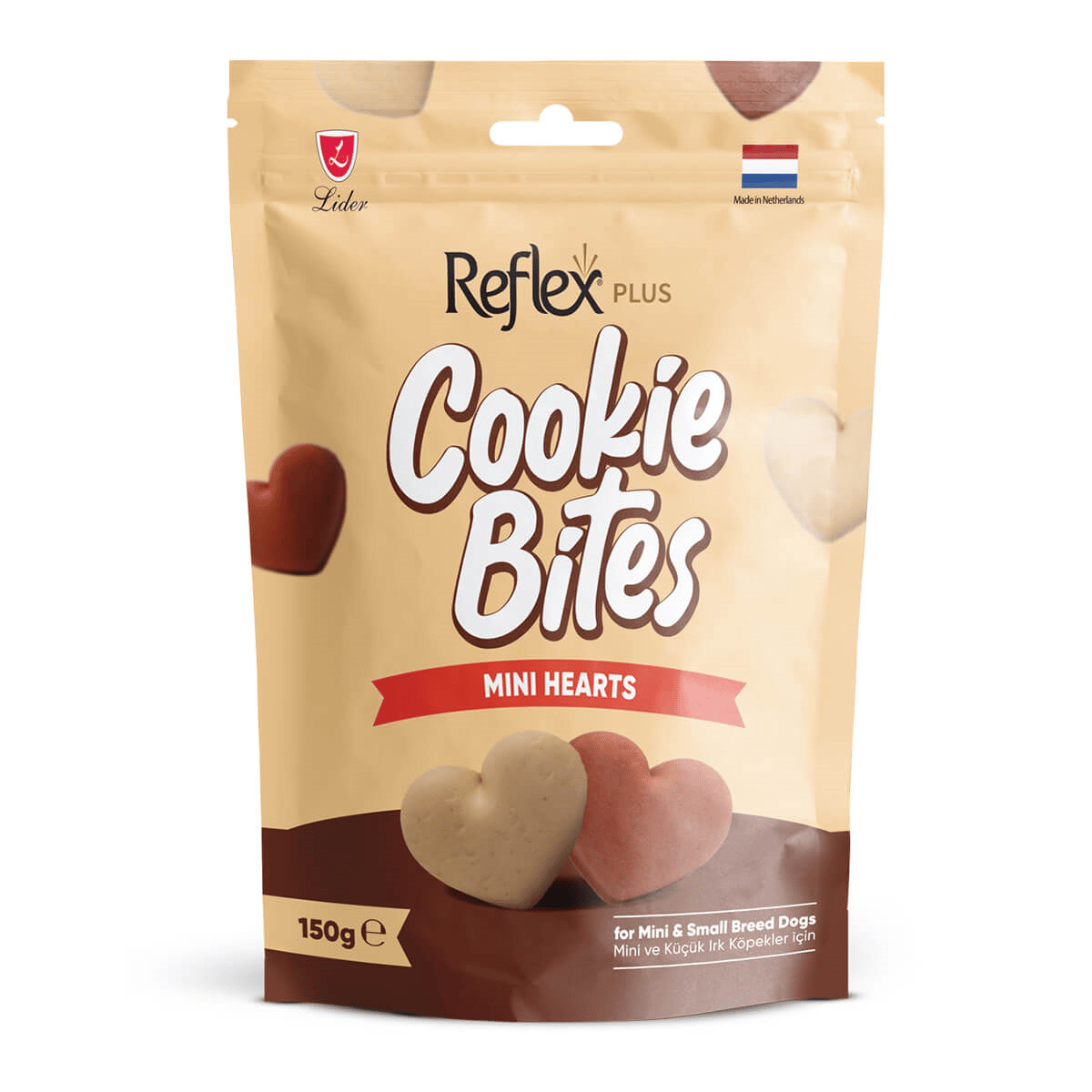 Reflex Plus Cookie Bites Mini Hearts Mini ve Küçük Irk Yetişkin Köpek Ödül Maması 150 Gr
