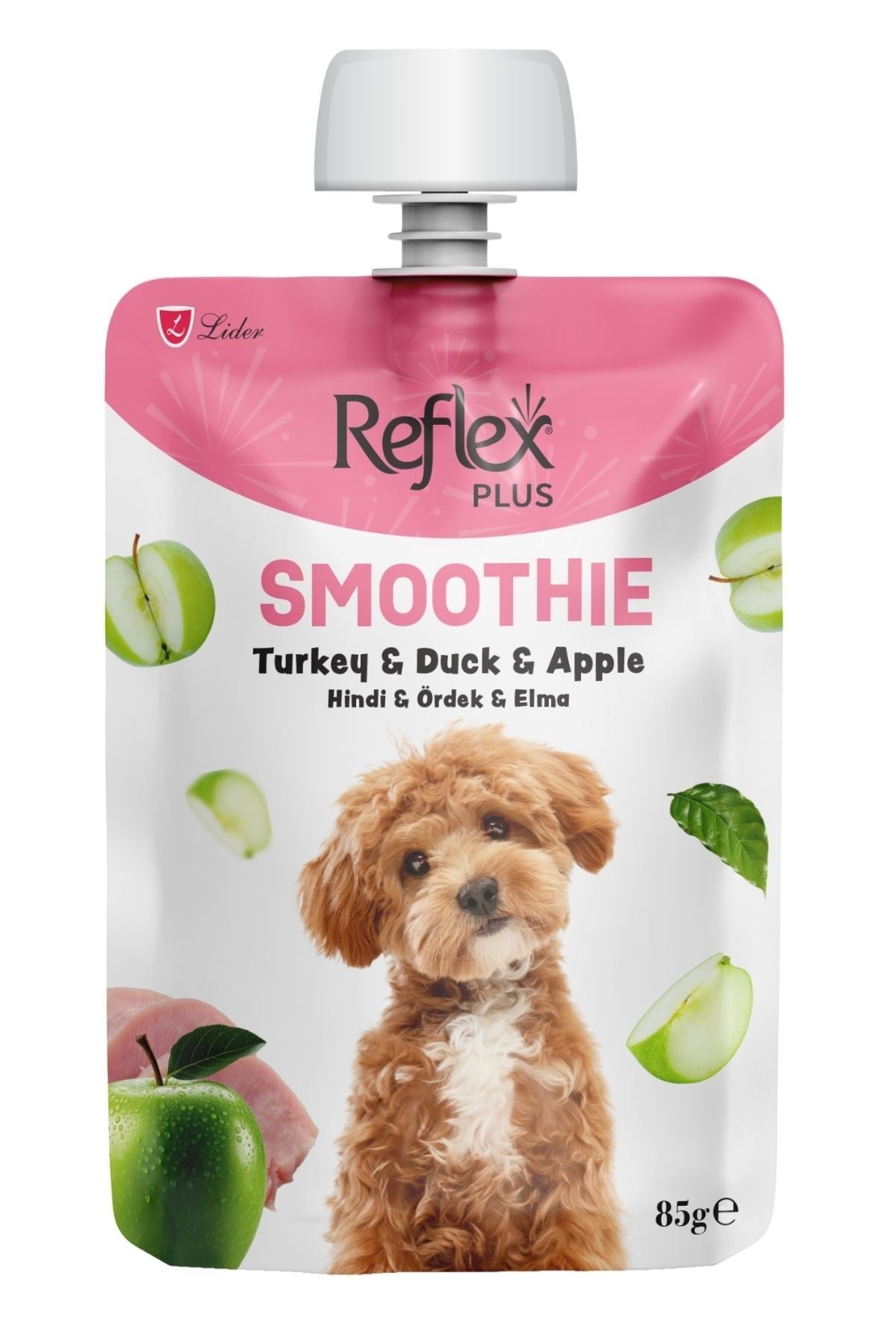 Reflex Plus Smoothie Hindi Etli, Ördekli ve Elmalı Sıvı Yavru Köpek Ödülü 85 Gr