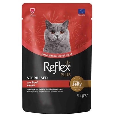 Reflex Plus Soslu Biftekli Kısırlaştırılmış Kedi Konservesi 85 Gr