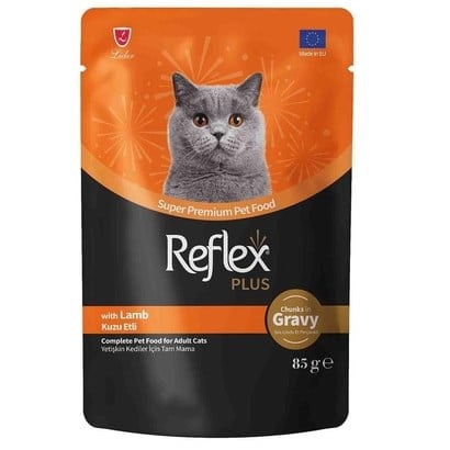 Reflex Plus Soslu Kuzu Etli Yetişkin Kedi Konservesi 85 Gr
