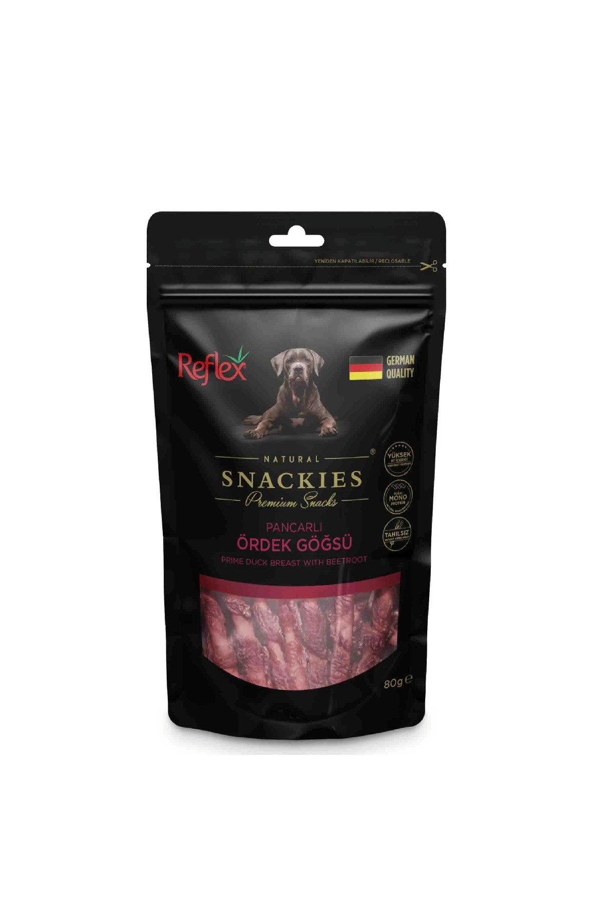Reflex Snackies Pancarlı Ördek Göğsü Köpek Ödülü 80 Gr