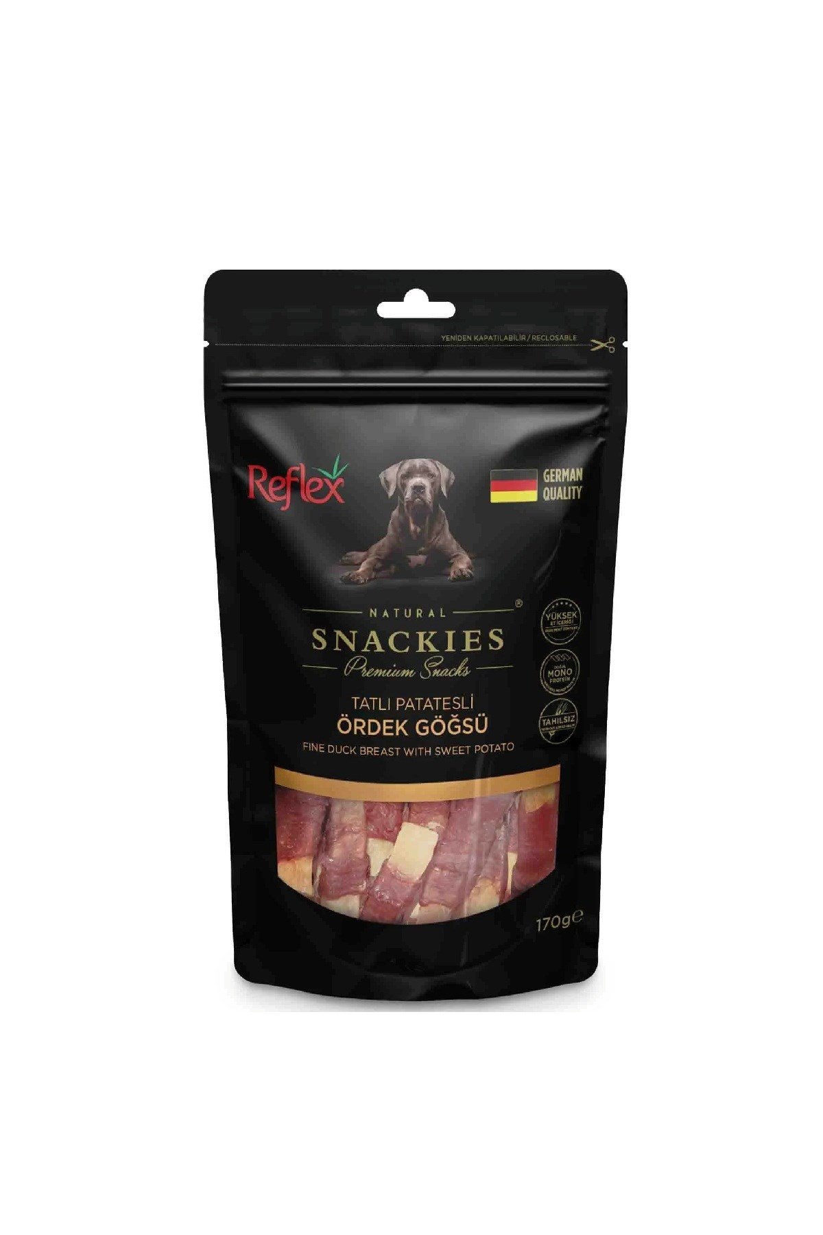 Reflex Snackies Tatlı Patatesli Ördek Göğsü Köpek Ödül Maması 170gr