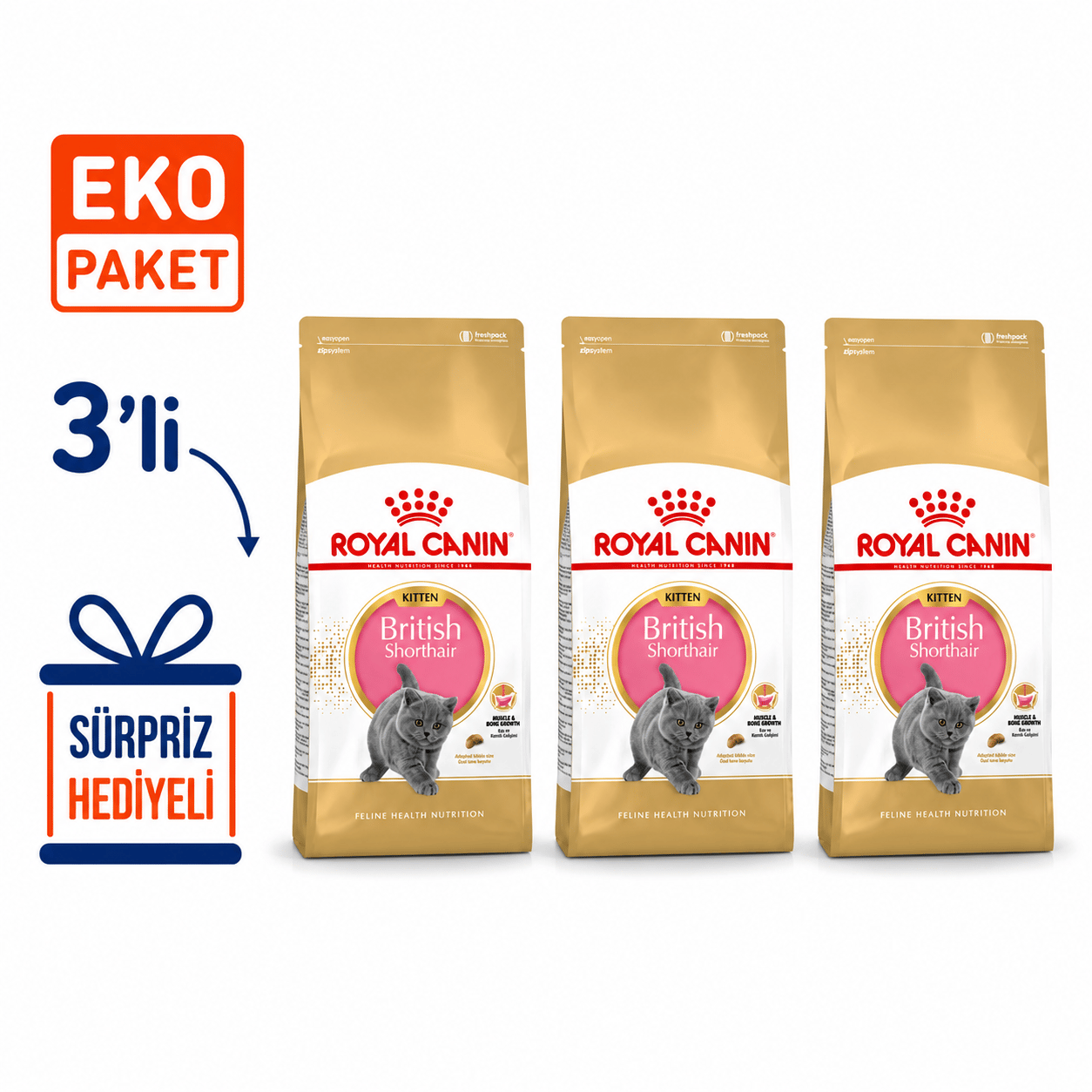 Royal Canin British Shorthair Yavru Kedi Maması 2 Kg X 3'lü Eko Paket