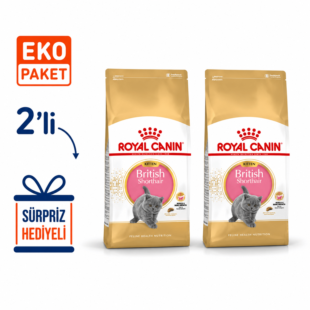 Royal Canin British Shorthair Yavru Kedi Maması 2 Kg X 2'li Eko Paket 