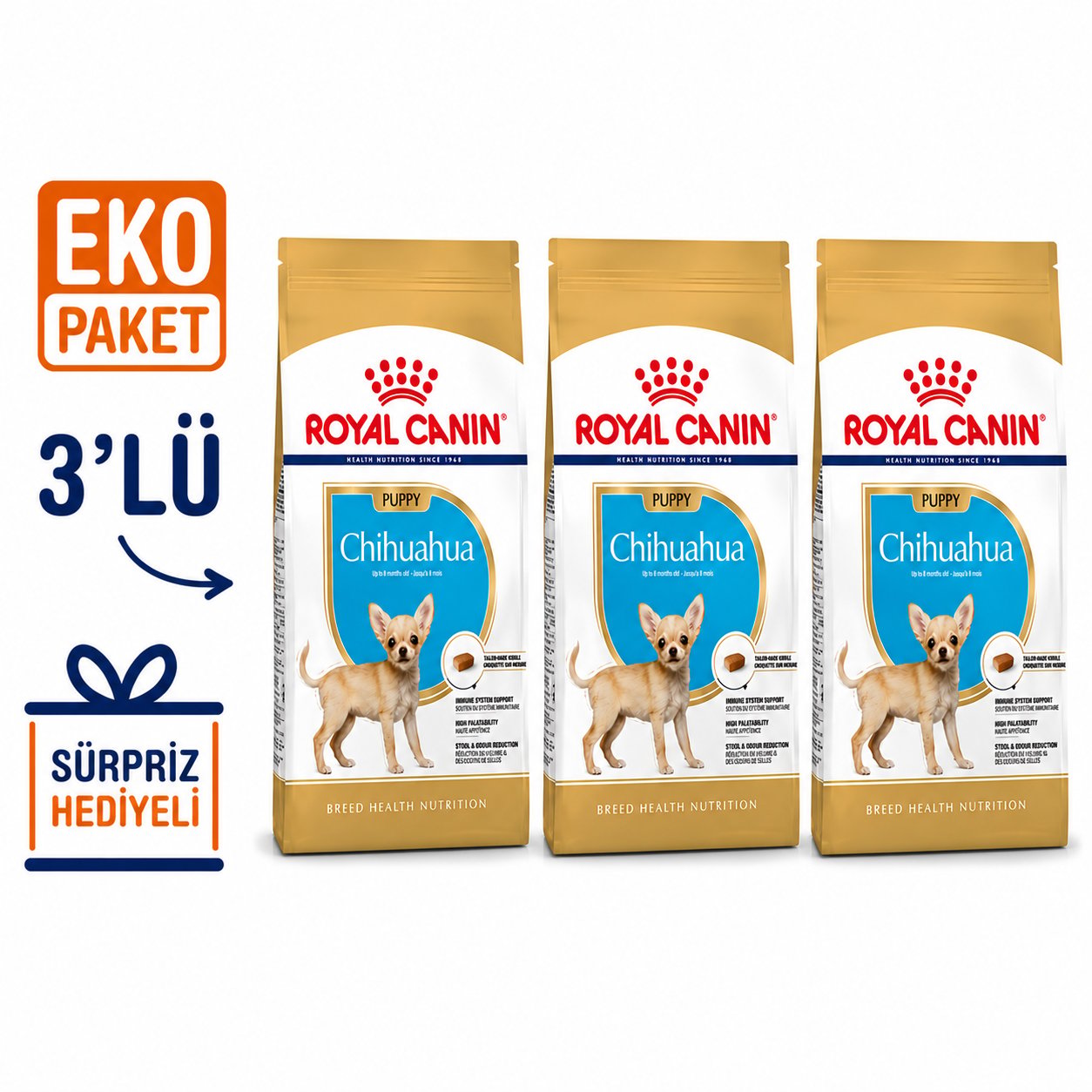 Royal Canin Chihuahua Junior Yavru Köpek Maması 1,5Kg X 3'lü Eko Paket 