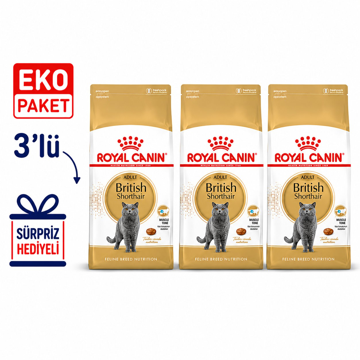 Royal Canin FBN British Shorthair Yetişkin Kedi Maması 4 Kg X 3 'lü Eko Paket 
