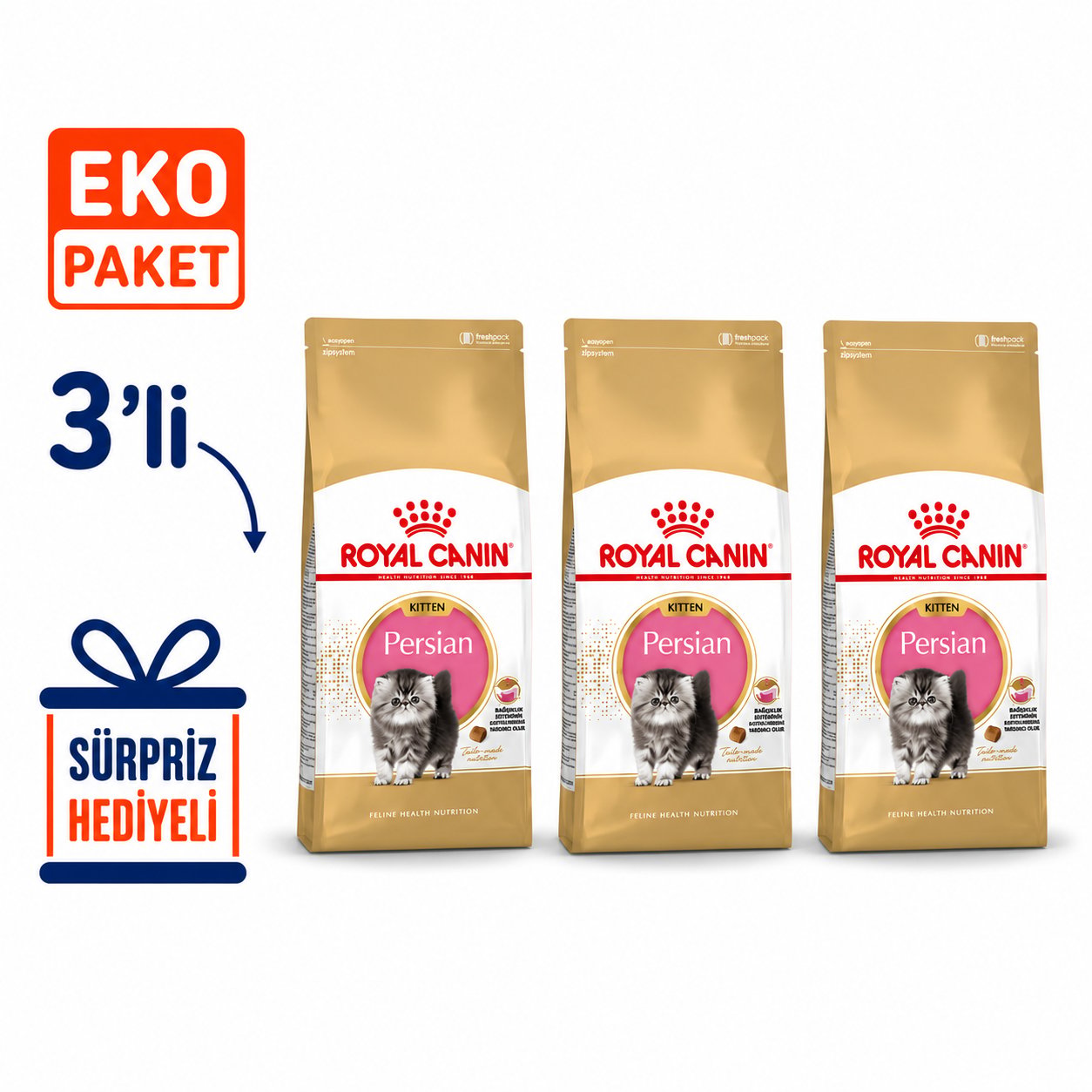 Royal Canin Feline Kitten Persian Kuru Kedi Maması 2 Kg X 3'lü Eko Paket 