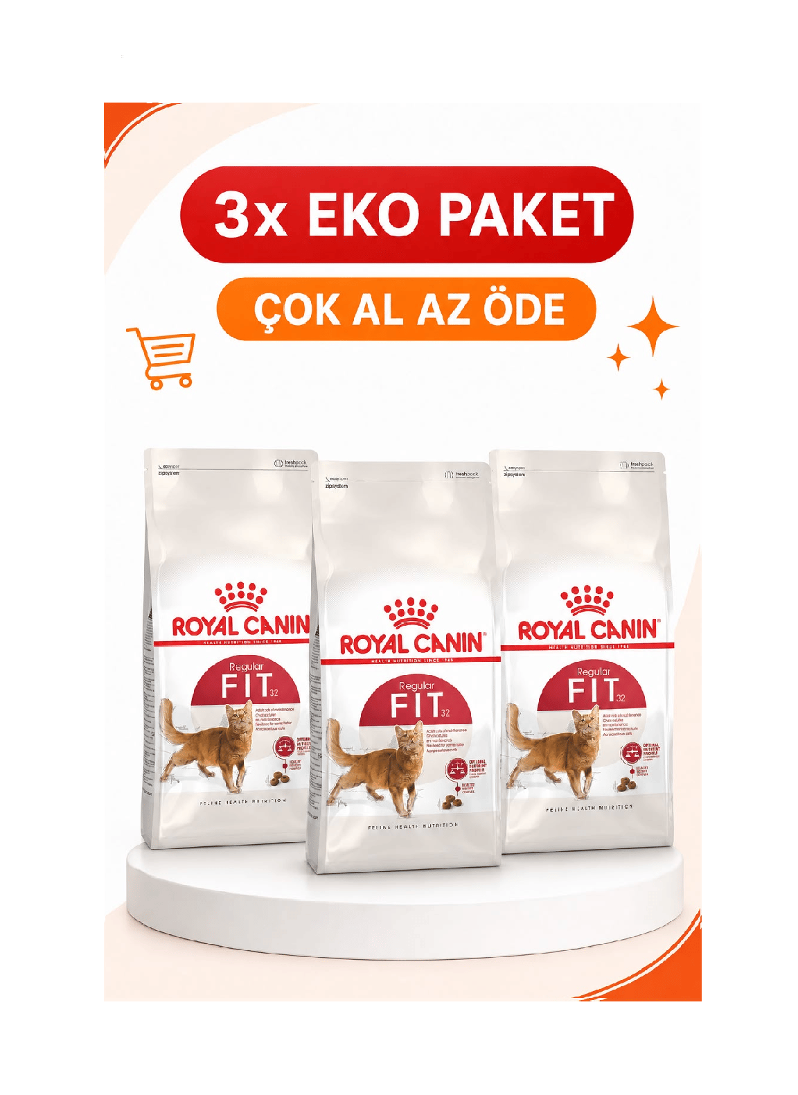 Royal Canin Fit 32 Kuru Kedi Maması 2 Kg X 3'lü Eko Paket 