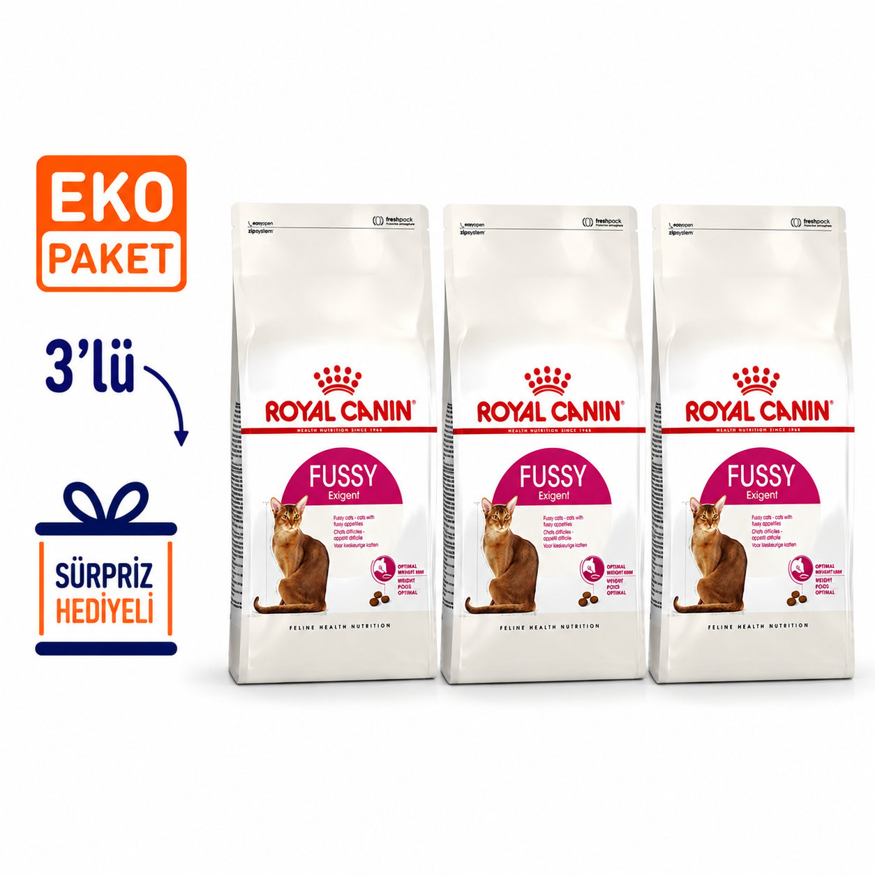 Royal Canin Fussy Exigent Kuru Kedi Maması 4 Kg X 3'lü Eko Paket 