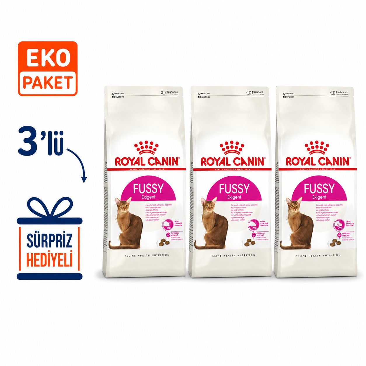 Royal Canin Fussy Exigent Kuru Kedi Maması 2 Kg X 3'lü Eko Paket