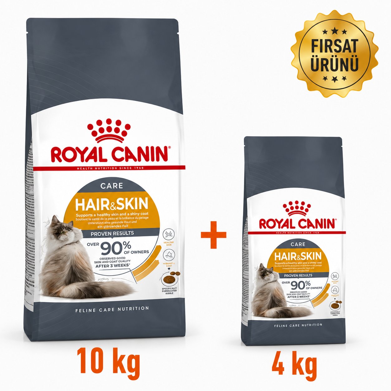 Royal Canin Hair Skin Hassas Tüylü Kedi Maması 10 Kg + 4 Kg Fırsat Ürünü