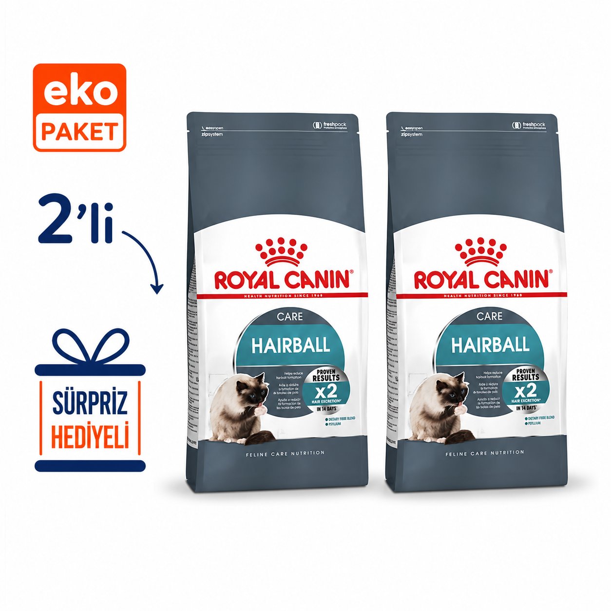 Royal Canin Hairball Care Kuru Kedi Maması 2 Kg X 2'li Eko Paket 