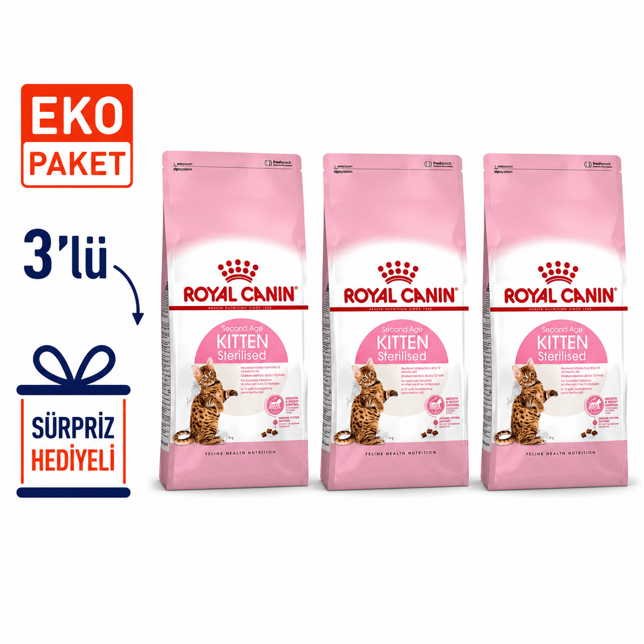 Royal Canin Kitten Sterilised Kısır Yavru Maması 2 Kg X 3'lü Eko Paket 