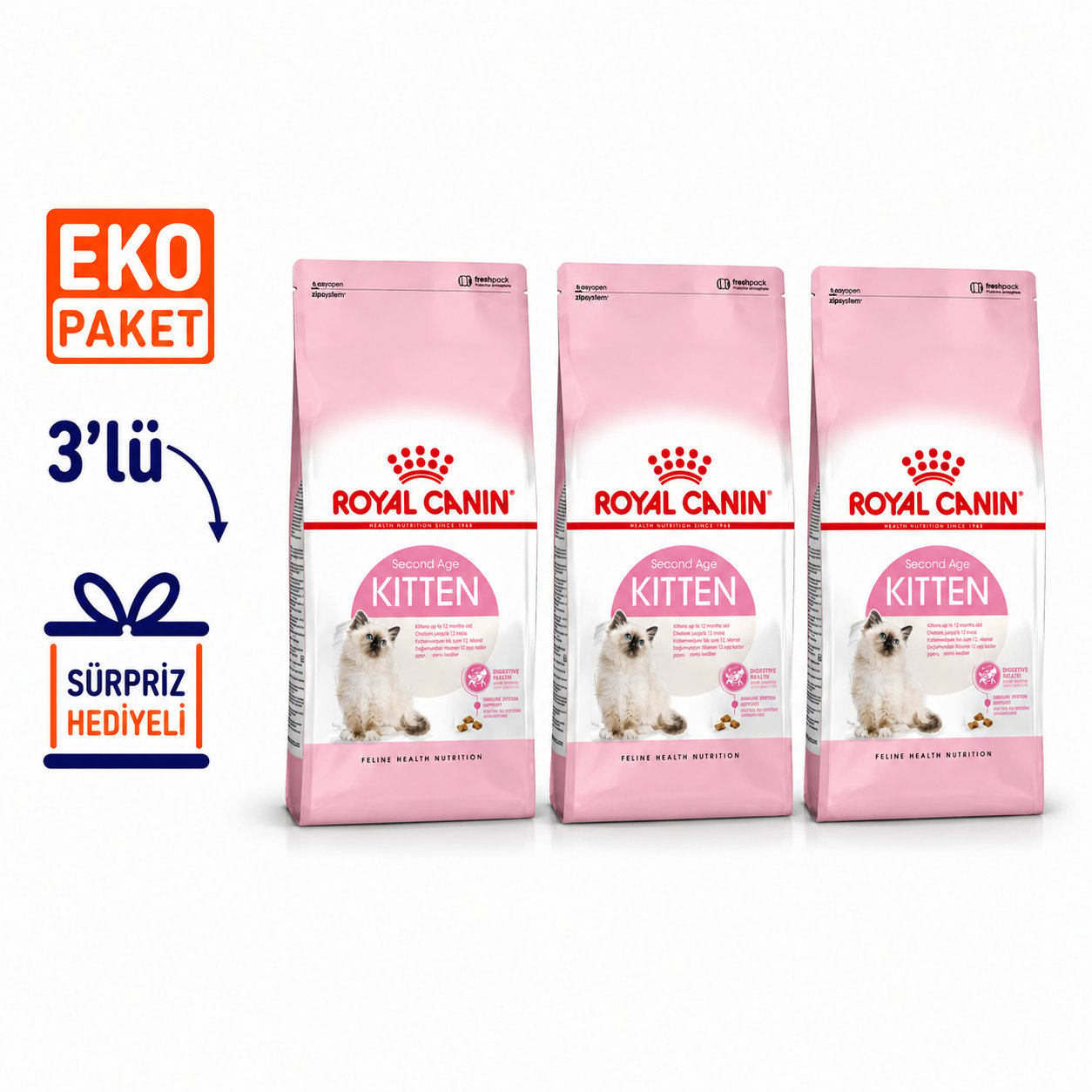 Royal Canin Kitten Yavru Kuru Kedi Maması 4 Kg X 3'lü Eko Paket