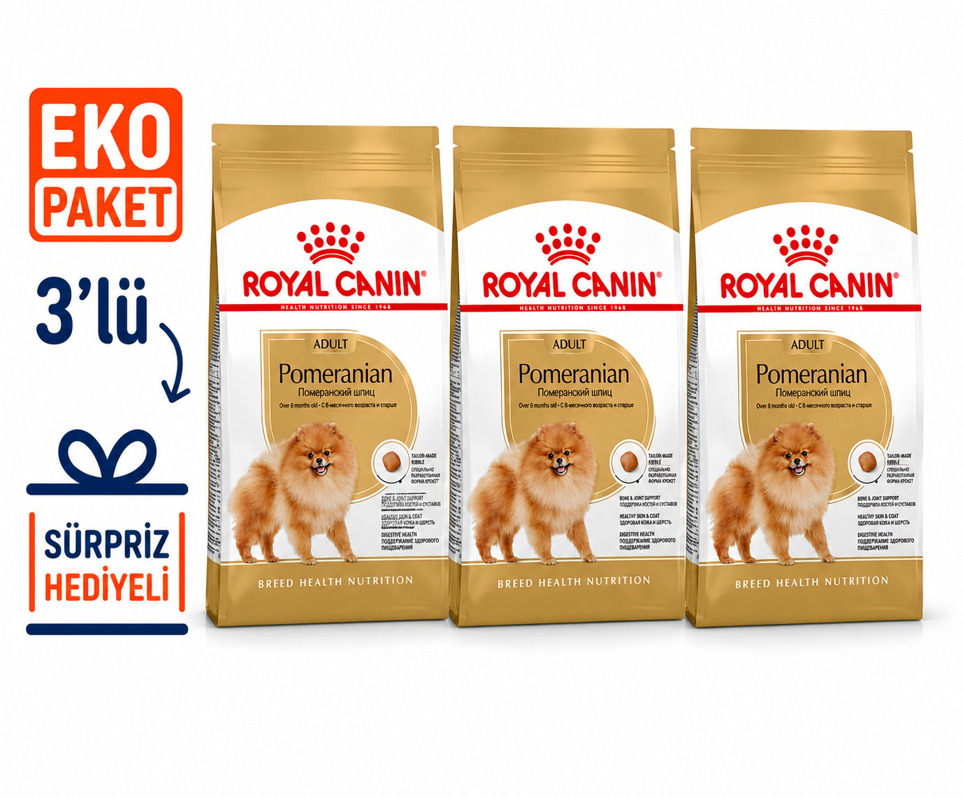Royal Canin Pomeranian Adult Yetişkin Köpek Maması 3 Kg X 3'lü Eko Paket