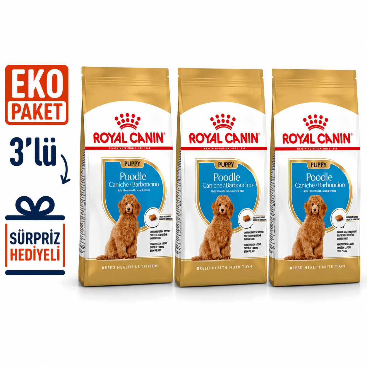 Royal Canin Poodle Junior Yavru Köpek Maması 3 Kg X 3'lü Eko Paket 