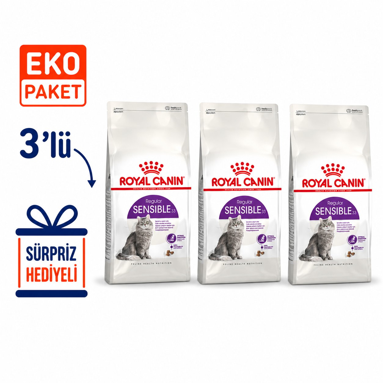 Royal Canin Sensible 33 Kuru Kedi Maması 2 Kg X 3'lü Eko Paket 