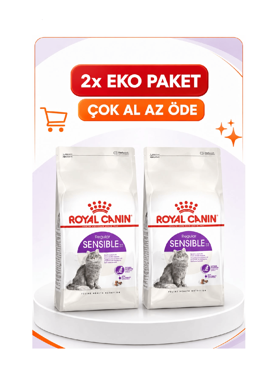 Royal Canin Sensible 33 Kuru Kedi Maması 2 Kg X 2'li Eko Paket 