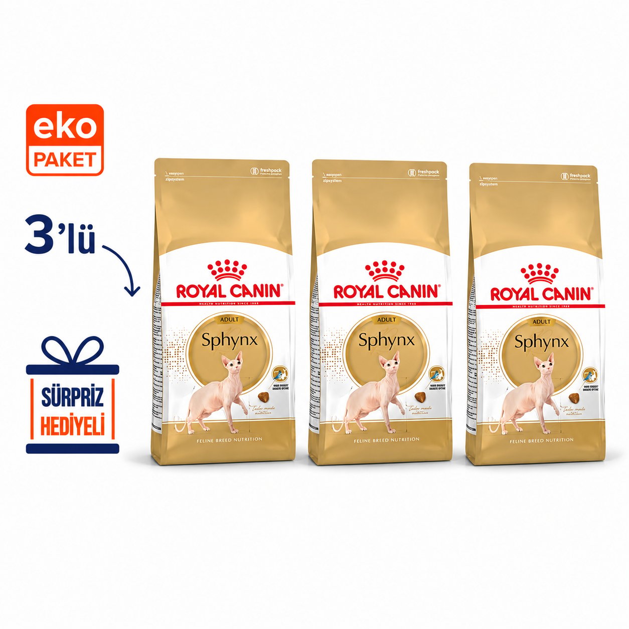 Royal Canin Sphynx Kedi Maması 2 Kg X 3'lü Eko Paket 