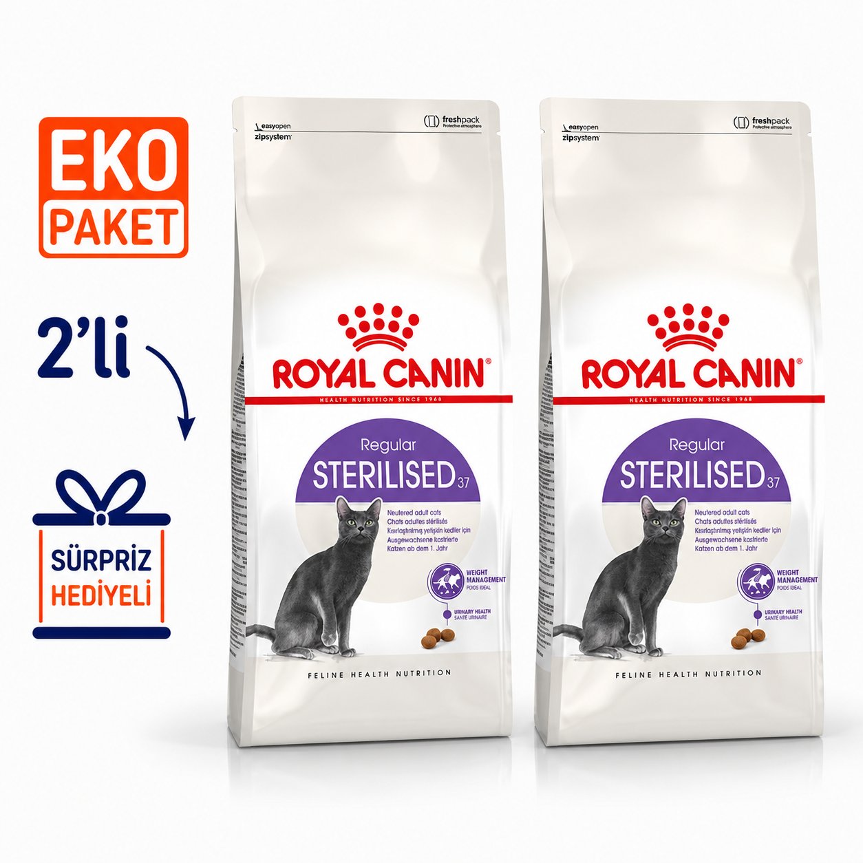 Royal Canin Sterilised 37 Kısırlaştırılmış Kuru Kedi Maması 10 Kg X 2'li Eko Paket 